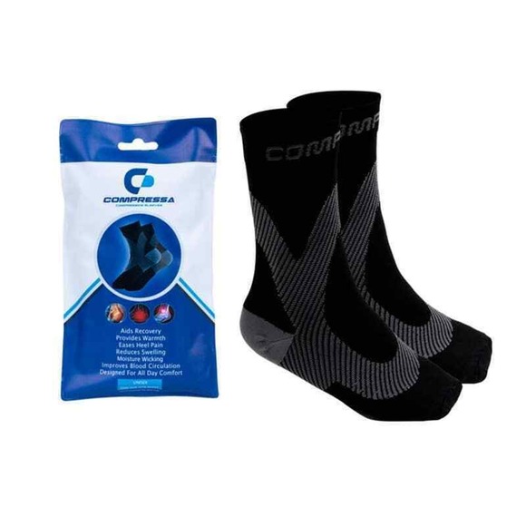 Compressa Socks with Covered Toe Targeted Compression Plantar Fasciitis Relief - Picture 2 of 3
